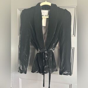 Emerson Fry Black Silk Velvet Paris Jacket